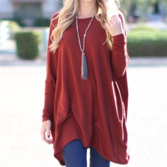 Unbranded Tops - 🌈SALE☘️ Brick~Sweater Poncho Tunic